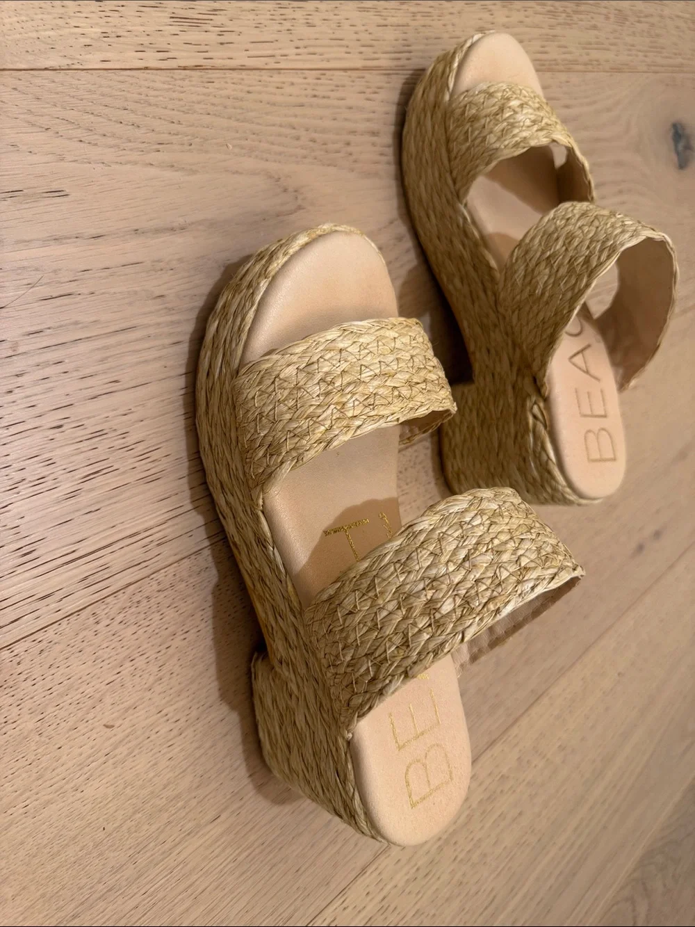 Beau Natural Braided Platform Sandals - Natural